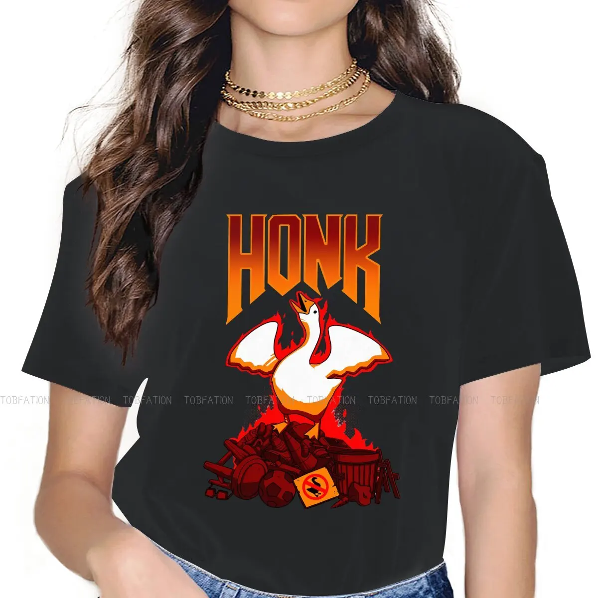 Honk Classic  TShirt For Girls Heavy Black Metal Tees Cute Lady T Shirt 4XL Soft Printed Oversized