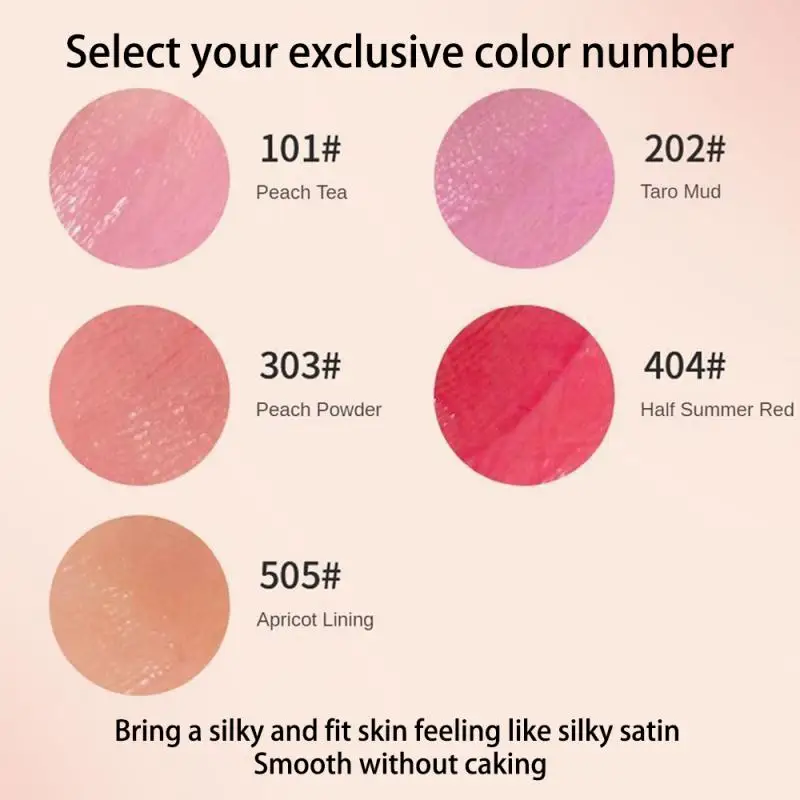 3D Air Feeling Matte Liquid Blush, Cor De Damasco Láctea, Fácil de Aplicar Maquiagem, Cuidado Facial