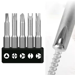 5PCS Special-shaped Screwdriver Bits Set 1/4'' Hex Shank Triangle U-shaped Y-shaped Three Points for Drill Wrench Repair Tool