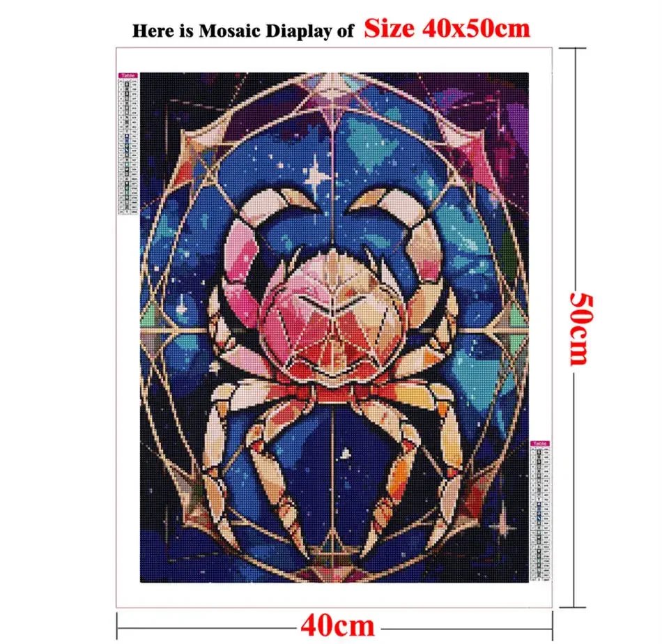 Full Round Diamond Painting Zodiac Signs Astrological The Cancer Crab Diy Diamond Embroidery Mosaic Gift Kits Home Decoration