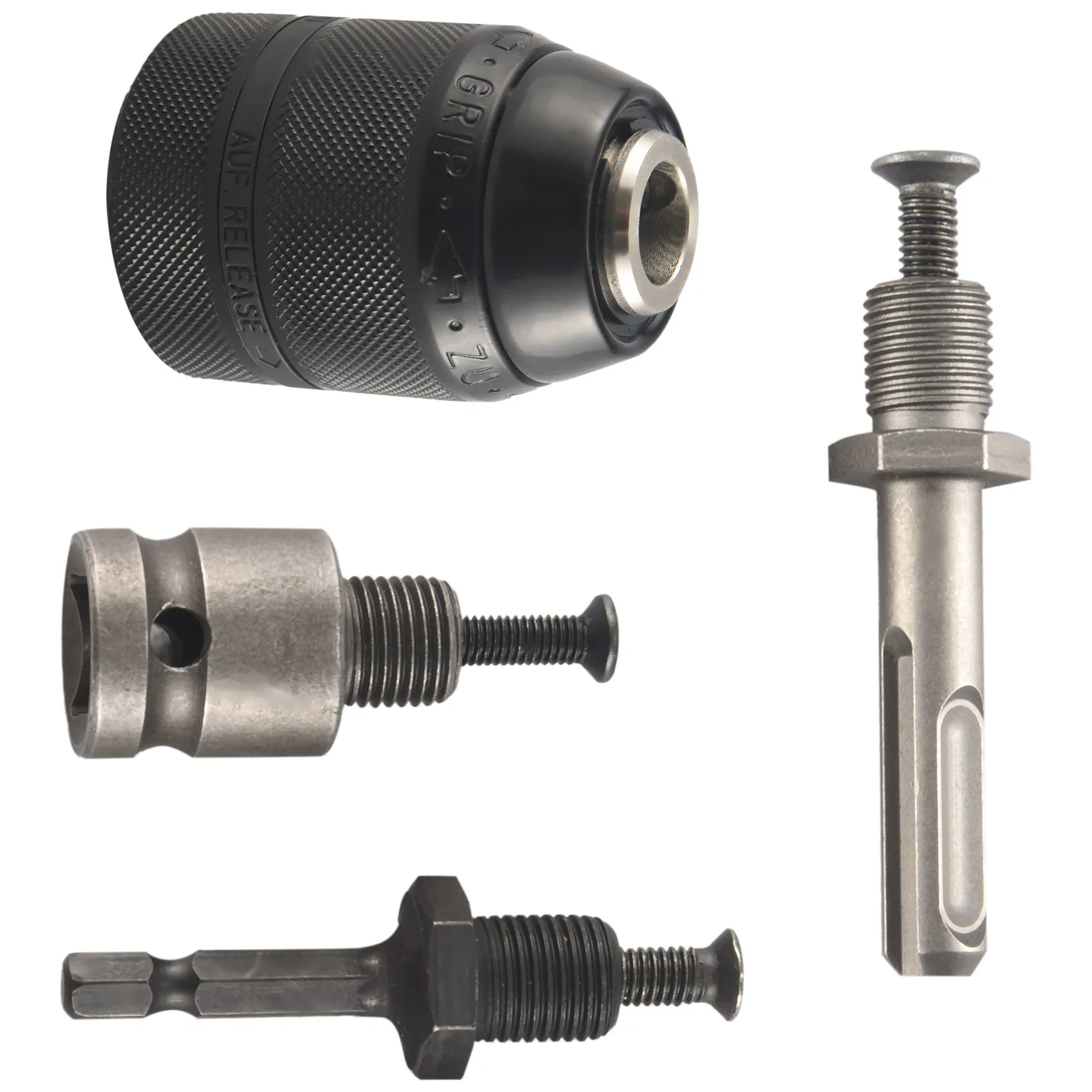 1/2-20UNF Keyless 1.5-13mm 3-Jaw Drill Chuck Quick Change Adapter SDS-Plus Handle 1/4Inch Hexagonal Rotary Hammer