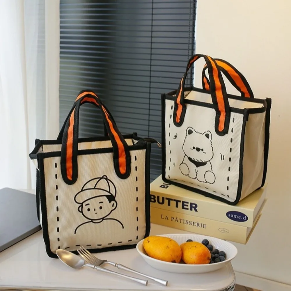 INS لطيف الكرتون أكسفورد الغداء حقيبة حقيبة يد عادية سعة كبيرة نزهة حقيبة للحفاظ على البرودة الحرارية سستة معزول حمل عشاء سطل حقيبة #1