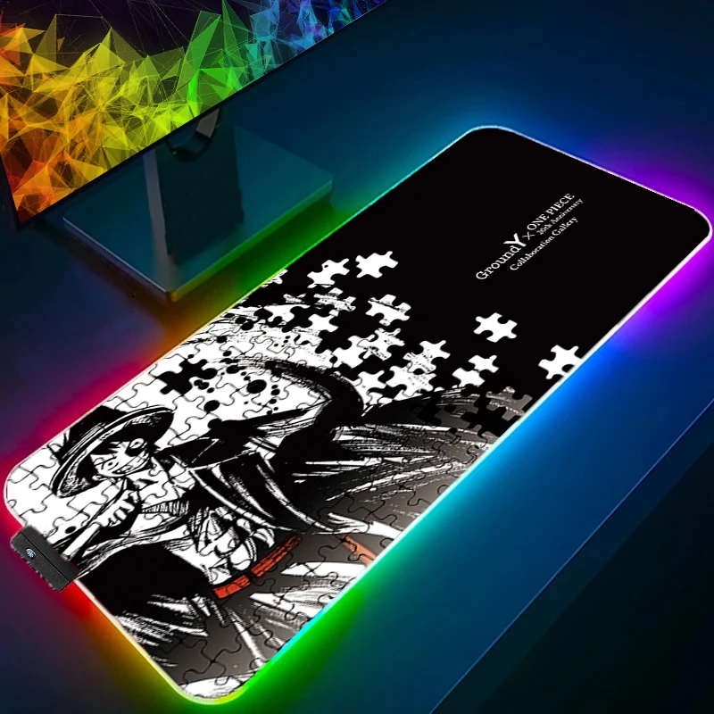 

Большой коврик для мыши RGB, цельный L-luffy Gamer Keyboard, светодиодный коврик для мыши, коврик для ПК, компьютерного стола, игровой коврик, коврик для мыши с подсветкой для LOL