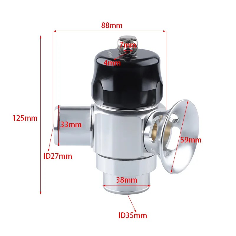 Universal Dual Outlet Turbo Blow Off Valve BOV With Horn, 38mm Adjustable Boost Pressure Valve, Car Modification Accessories