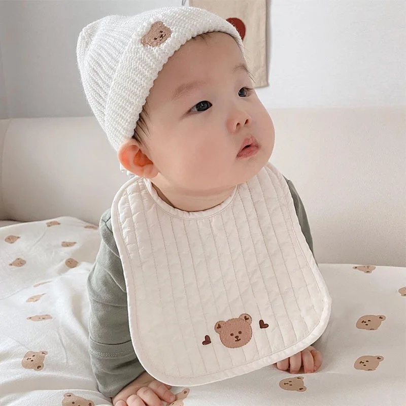 

Baby Saliva Towel New Cartoon Bear Cotton Bib Baby Anti-spitting Saliva Towel Children's Food Supplement Comfortable Fabrics Bib