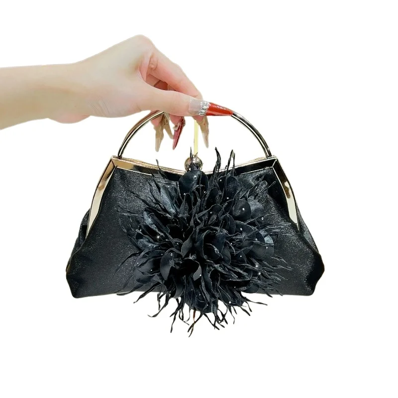 

Новая французская женская нишевая сумочка с цветочным узором, ручная, для банкетов, ужинов, вечеринок, вечерних платьев, ципао, на одно плечо