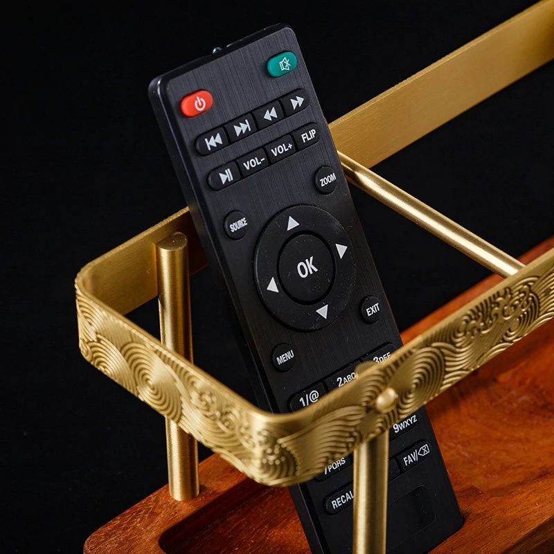 Chinese Wooden Storage Box Desktop Organizer Remote Control Holder Anti Fading Home Office Mobile Phone Stand for Living Room