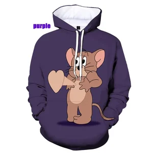 2024 Đồ họa Anime Tom và Jerry 3D mới in áo Kawaii Phụ nữ ở Phố Thời trang với áo nỉ toàn bộ hàng ngày 10 Tổ chức bán hàng chính của Tom và Jerry Áo nỉ - №7