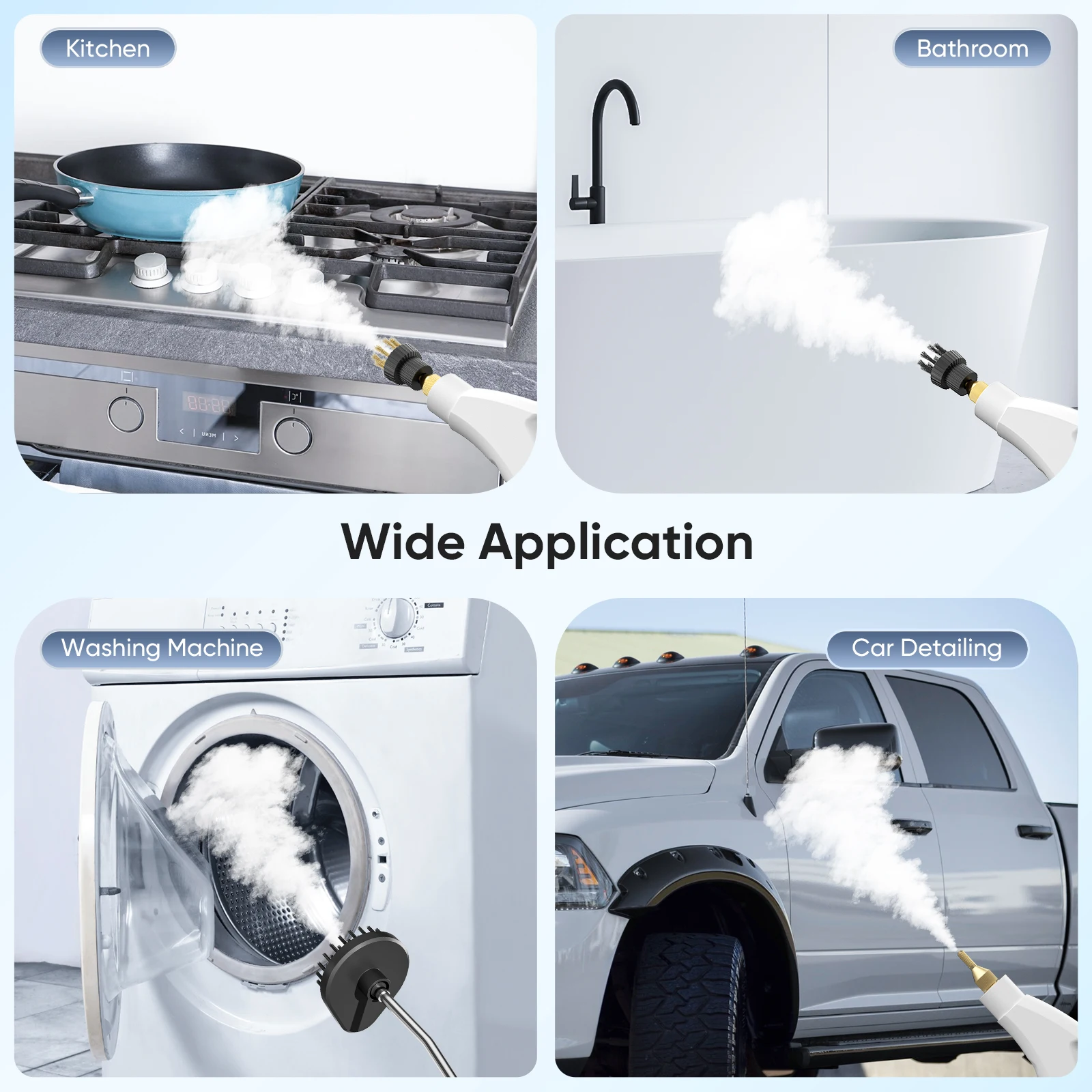 Steam Cleaner 2500W High Pressure Steam Cleaner Handheld High Temperature Steam Cleaner For Home Kitchen Bathroom Car Cleaning