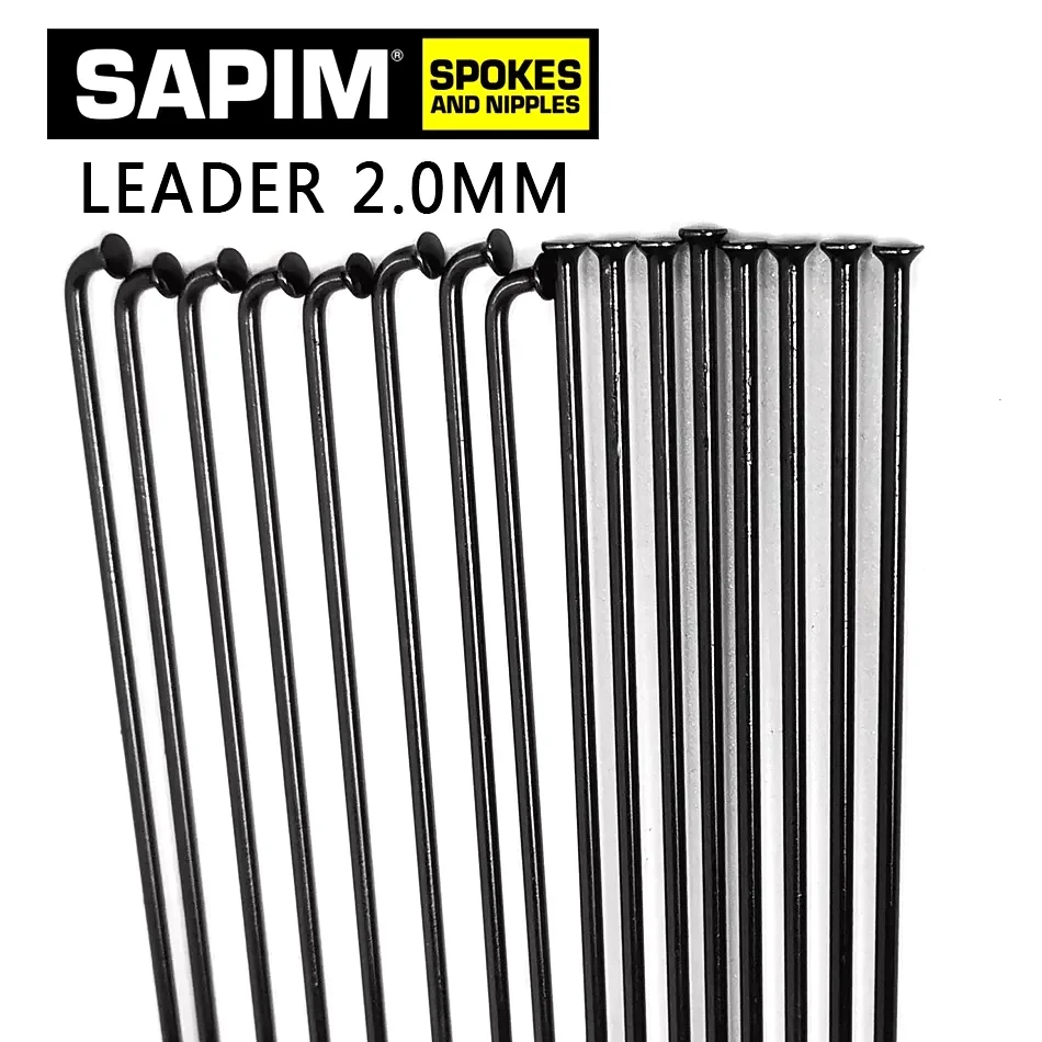 Bicycle Spokes SAPIM Champion 2.0 Round Spoke J-bend/straight Pull Head Bicycle Spokes Black Bicycle Spokes with Copper Cap