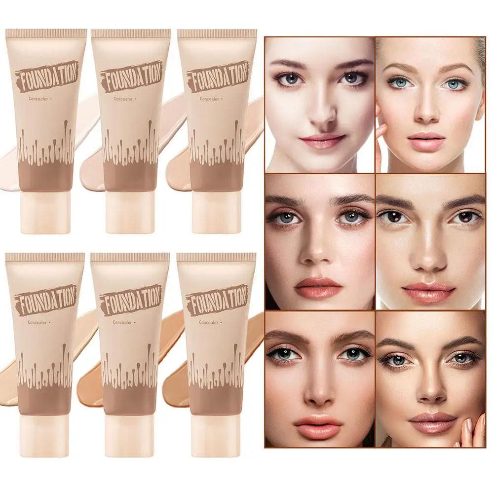 長持ちする防水保湿コンシーラークリームフルカバレッジフェイスメイクアップ2-in-1オイルコントロールコンシーラーファンデーションリキッド