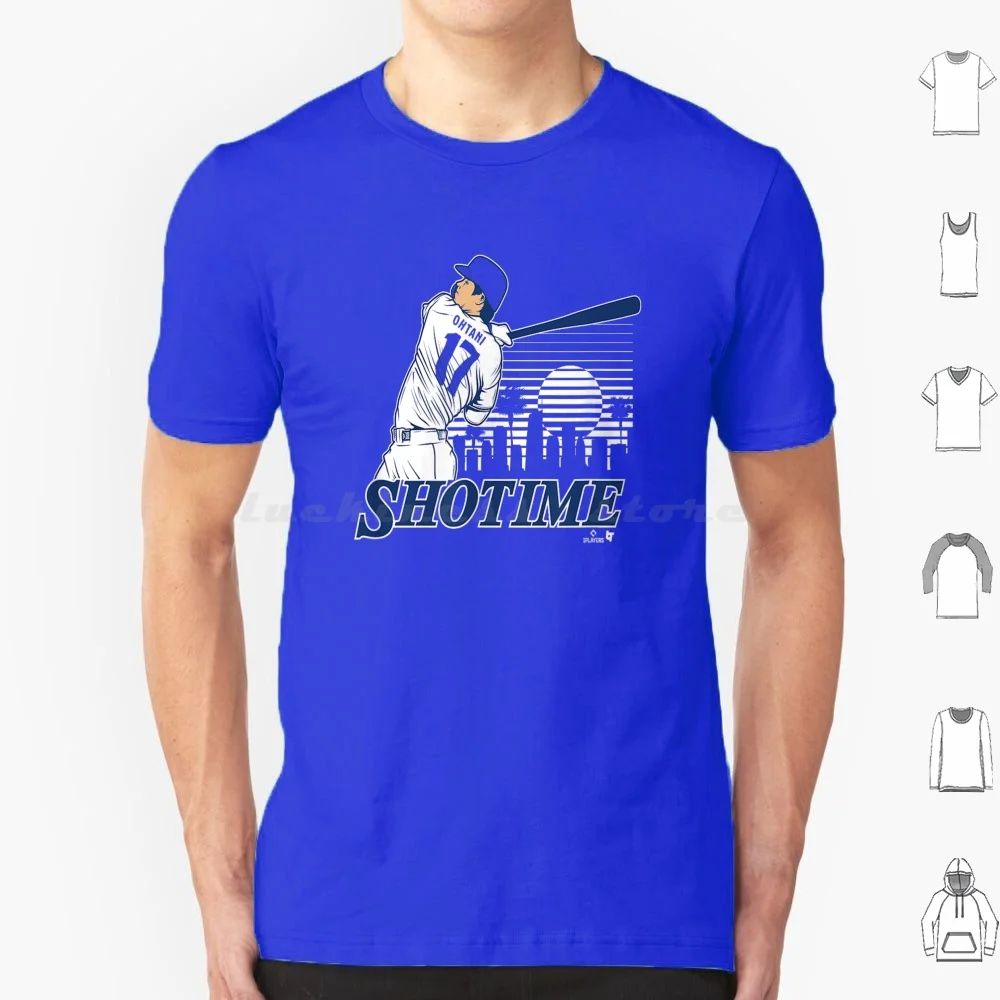 Shotime Shohei Ohtani Los Ángeles Shotime Skyline Los Ángeles camiseta de béisbol tamaño grande 100% algodón Showtime Show Time