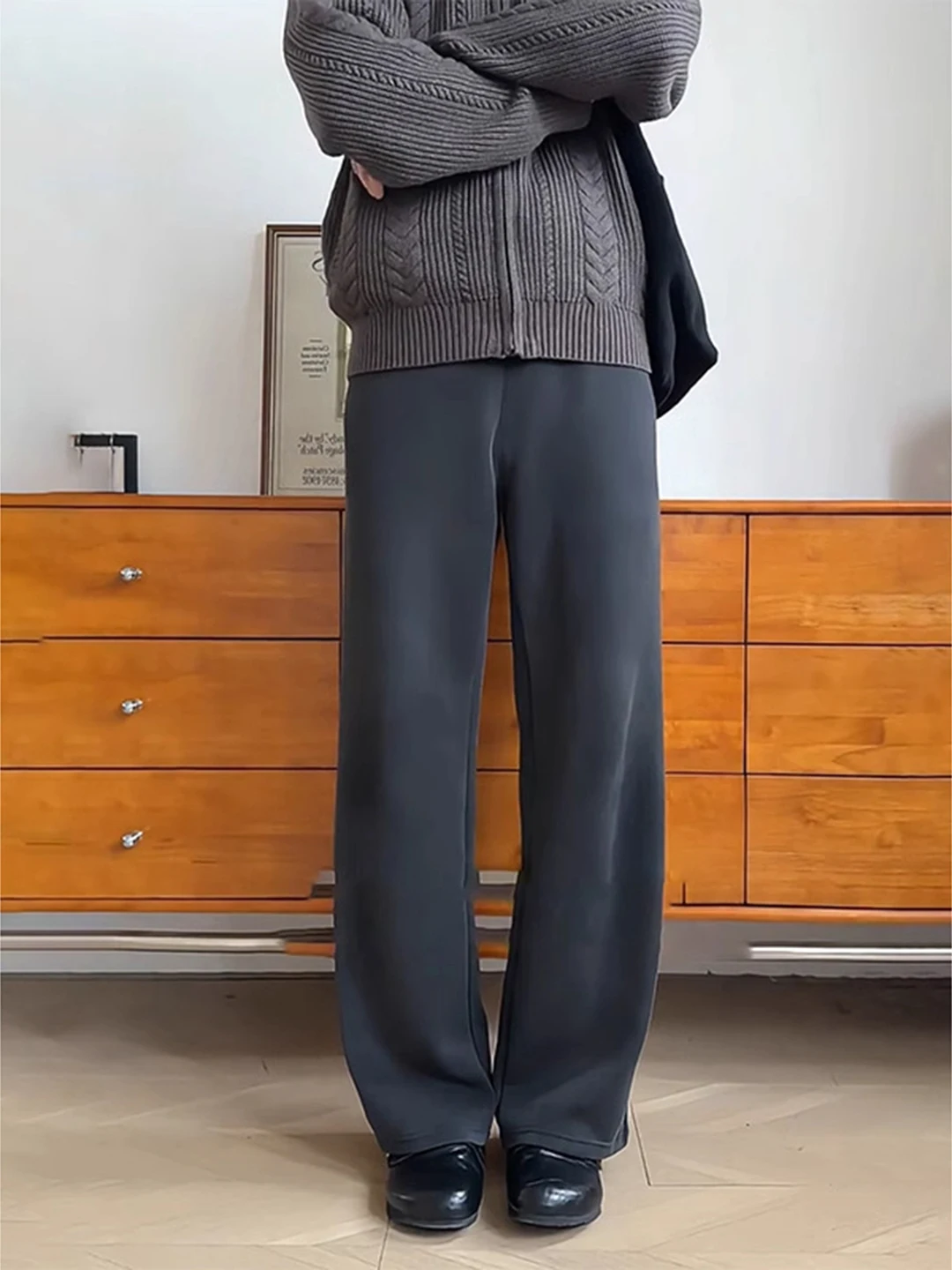 

Мужские повседневные брюки Bla American Waed свободного кроя, осенне-зимние, драпированные, спортивные, с подкладкой из флиса, расклешенные