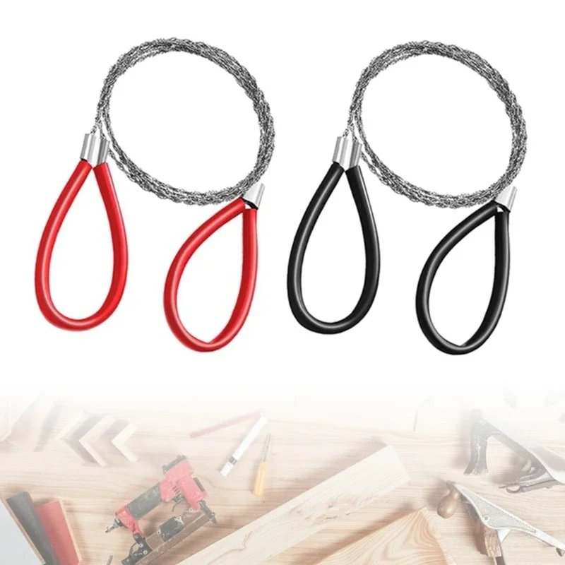 1Pcs Stainless Steel Cable Saw Metal Wire Saw Hand Pocket String Rope Saw Emergency Survival  PVC Pipe Cutting Tool