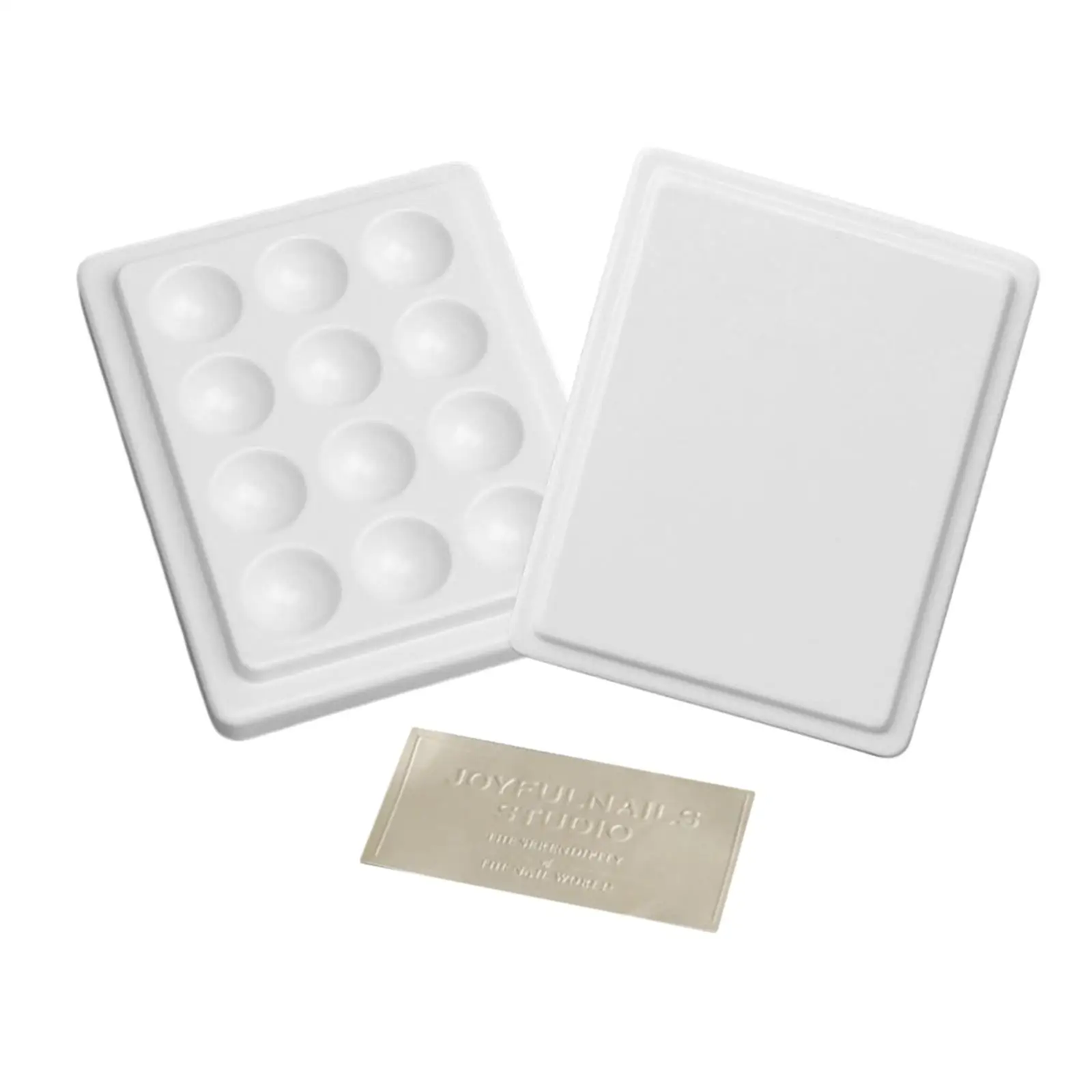 12-Well Porcelain Gouache Watercolor Paint Palette with Cover Easy