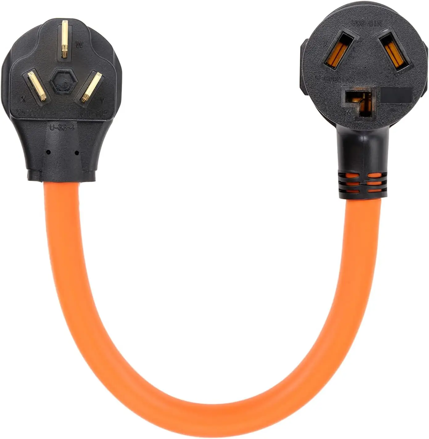 Adaptador de Secadora NEMA 10-50P Macho a 10-30R Hembra, Cable Adaptador de Secadora de 1.5 Pies, 3 Clavijas a 3 Clavijas, STW 10/3 AWG 250V