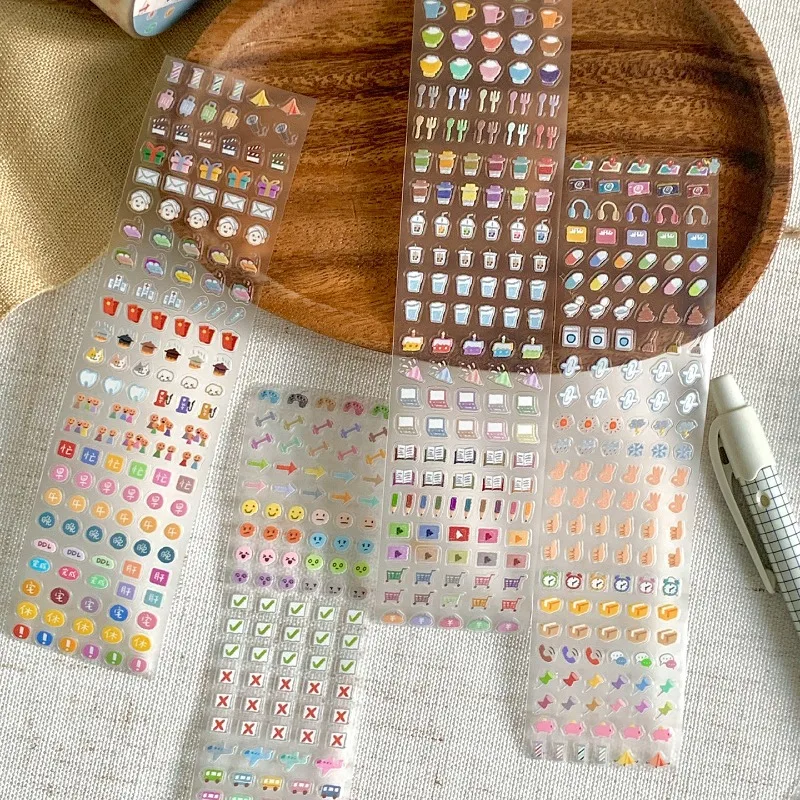 Zzoton Planner Icon Die Cut PET Tapes Craft Supplies DIY Scrapbooking Card Making Plan Sticker