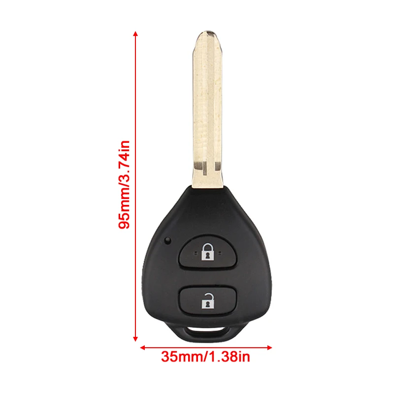433MHz 2 Buttons Car Remote Key Fob Shell Fit for Toyota Yaris Hilux 2009-2015 Key Shell Case Cover with G Chip B41TA