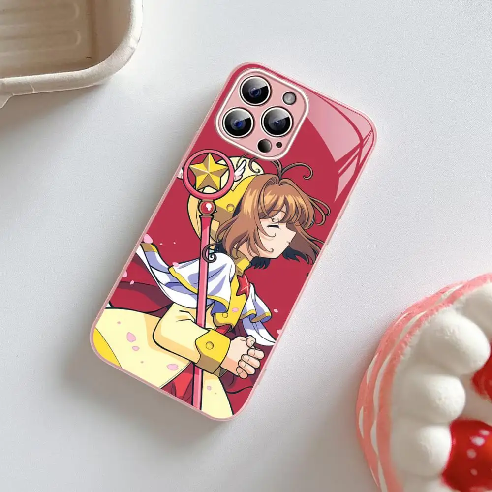 CardCaptor Sakura Anime Phone Case For iPhone 14 13 12 Mini 11 Pro XS Max X XR 14 Plus Tempered Glass Cover