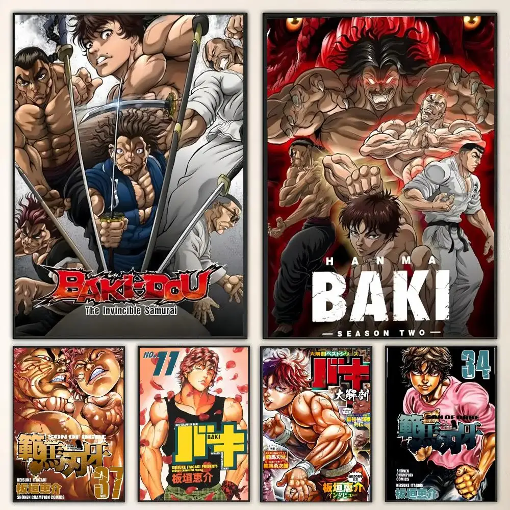 Anime B-Baki Hanma Painting Calligraphy Canvas Poster Wall Art for Living Room Bedroom Cafe Decor Gift