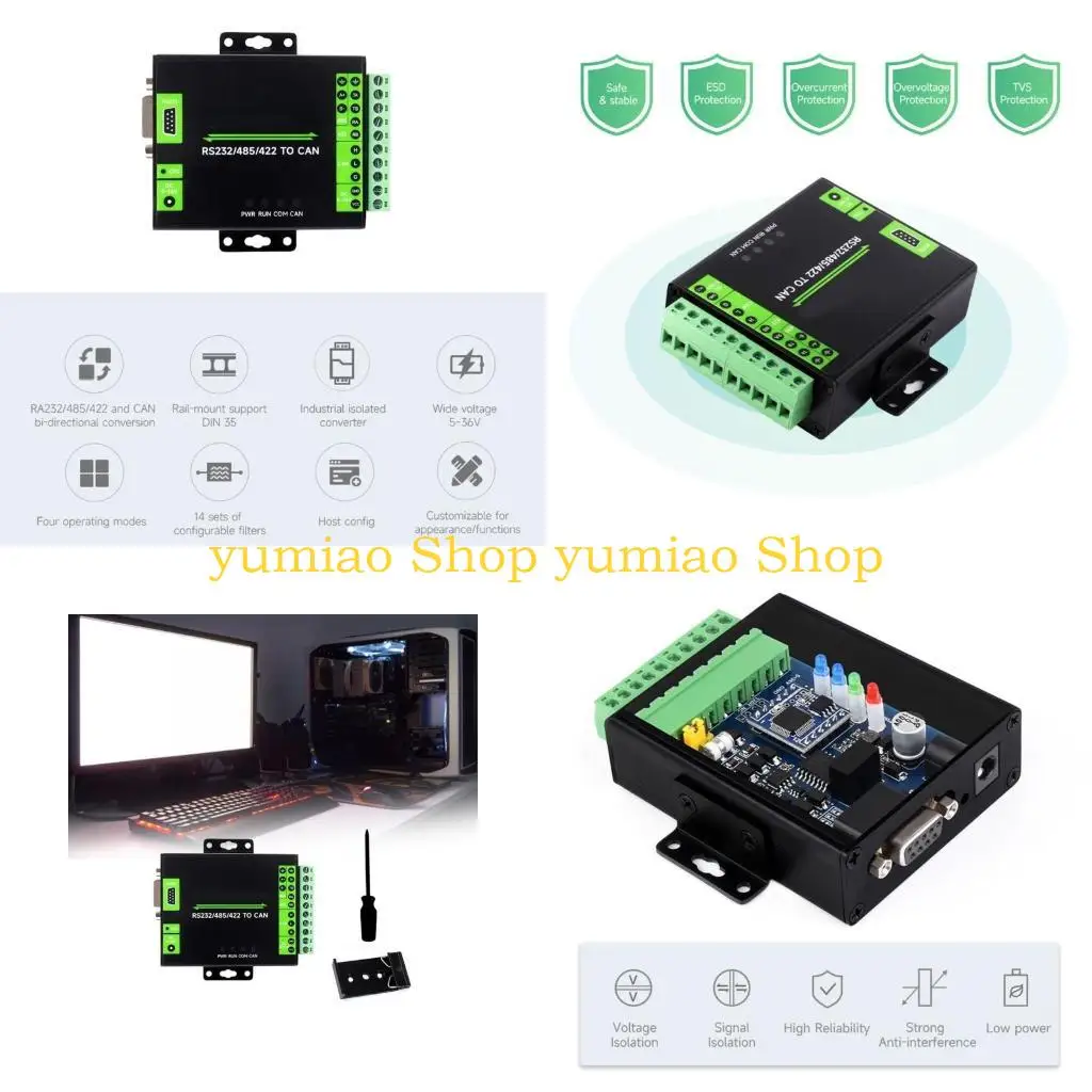 

Промышленный изолированный преобразователь 587B 485/422 в CAN, поддерживает преобразование Modbus RTU