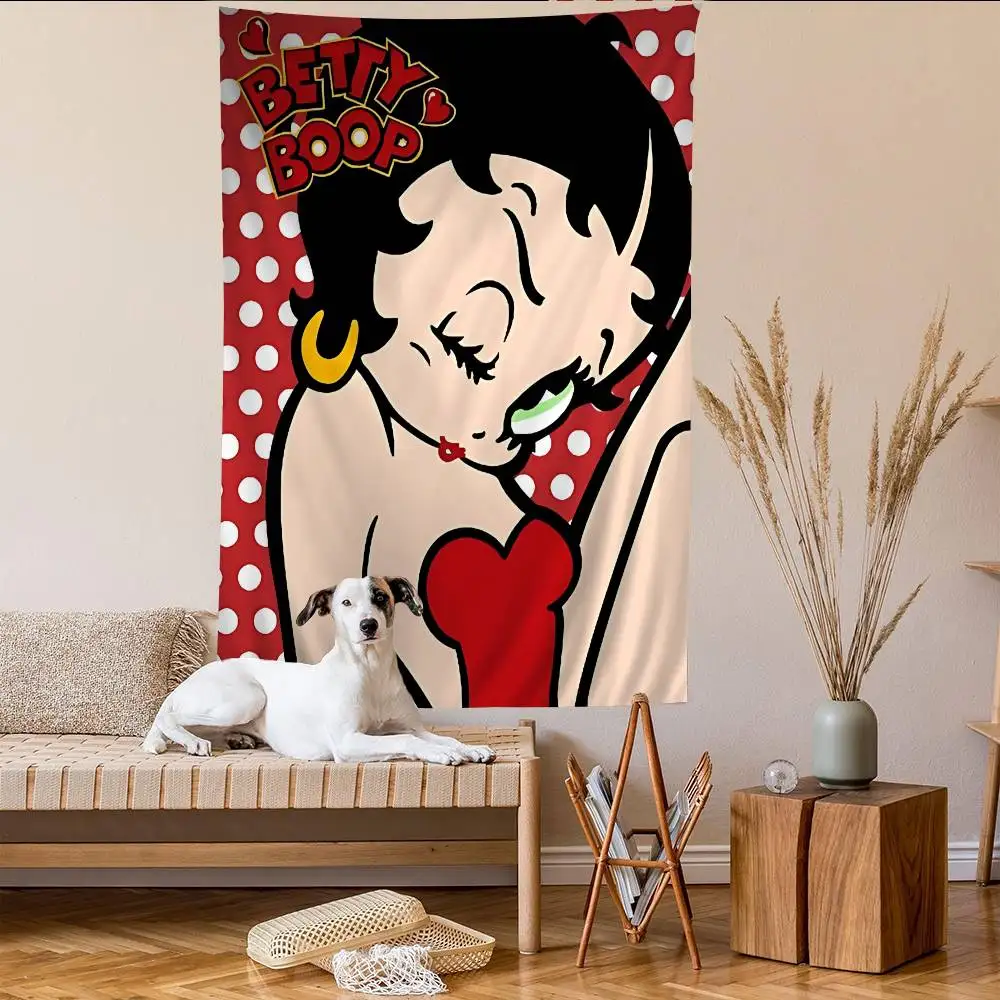 Pretty Cartoon B-Betty B-boop Anime Cartoon Tapestry Art Science Fiction Room Home Decor Wall Hanging Sheets