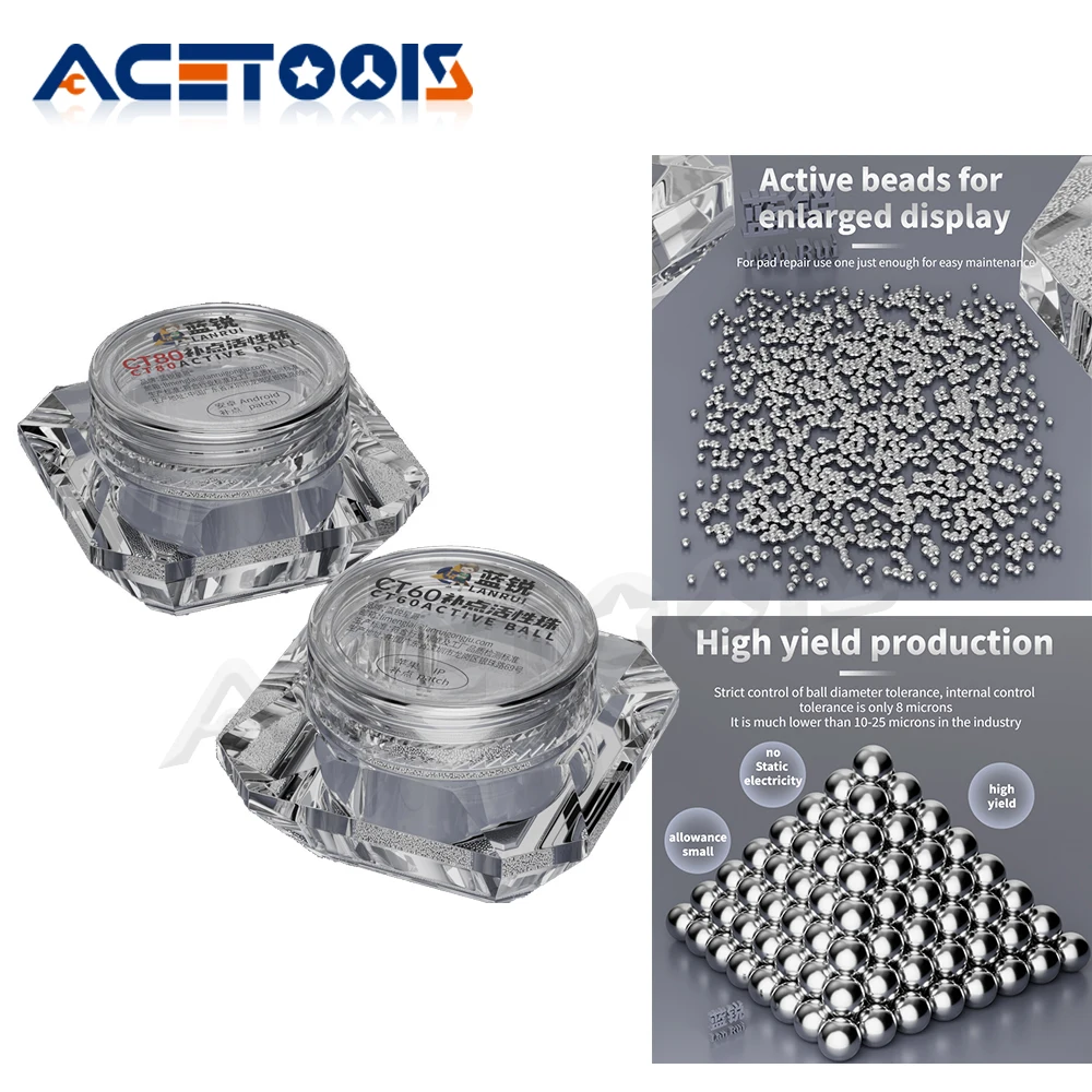 

Lanrui CT60/CT80 Active Solder Balls 25K Micro BGA Repair Beads for iPhone Android Motherboard Fixing Lead-Free Welding Balls
