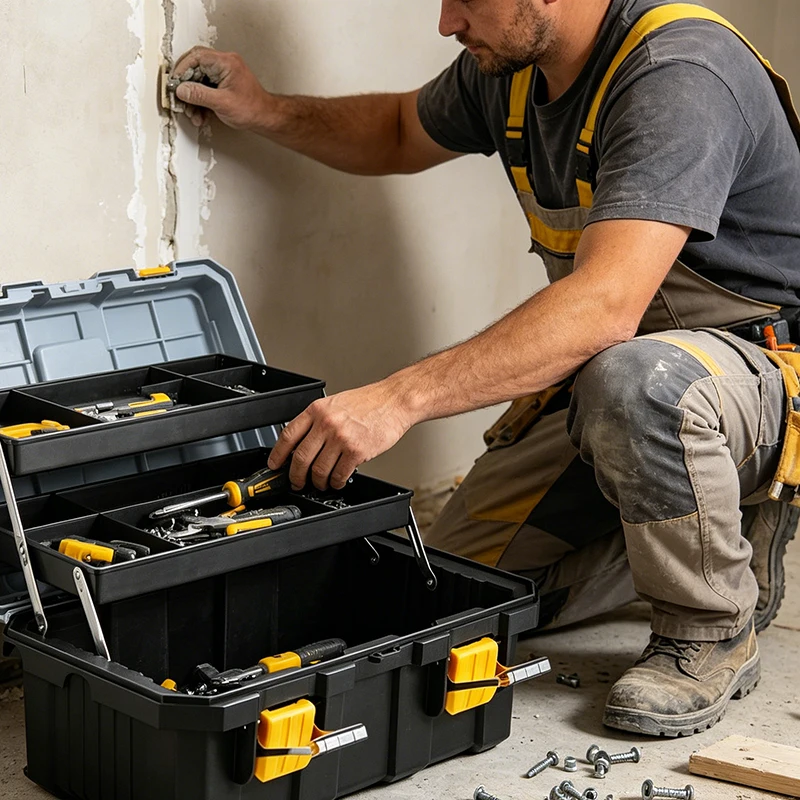 Folding Toolbox Three Layers Plastic Tools Storage Boxes Portable Handheld Toolboxes Carpentry Electrician Hardware Tool Case