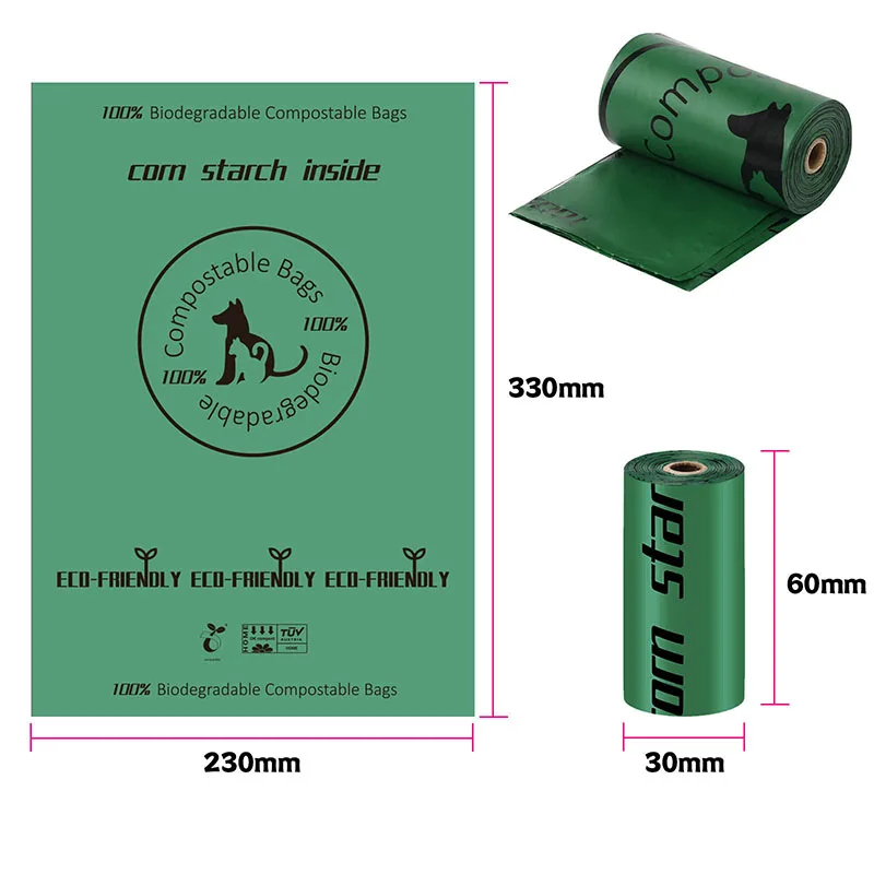 Home Compostable Dog Poop Bags, 18 Rolls 150 Count, 18μm Extra Thick Leak Proof Unscented Plant Based Pet Waste Bags