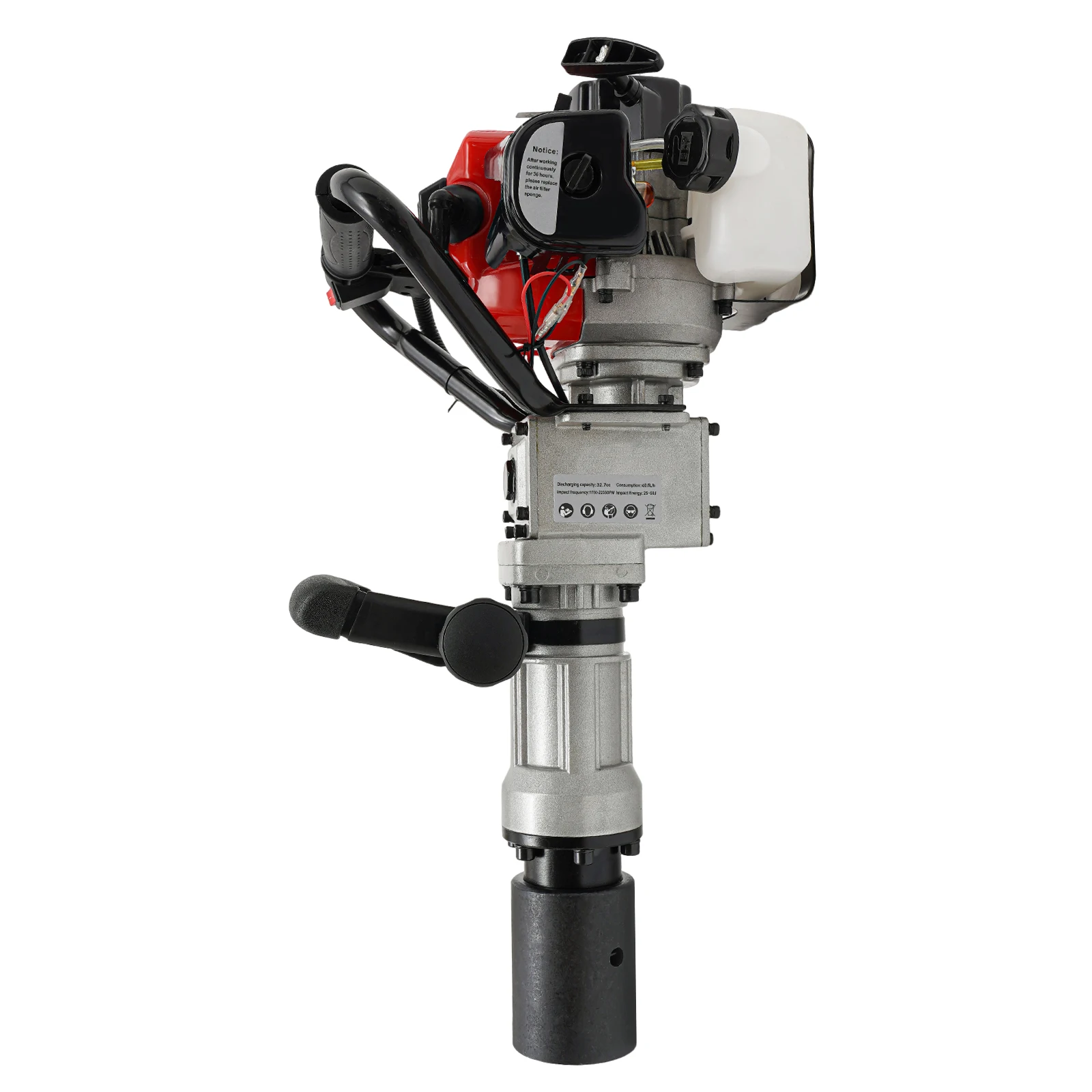 

Gasoline Pile Driver, 32.7cc Piling Machine 2-Stroke 25-50J Impact Hand Start Gasoline Petrol Garden Fencing Tool Machine