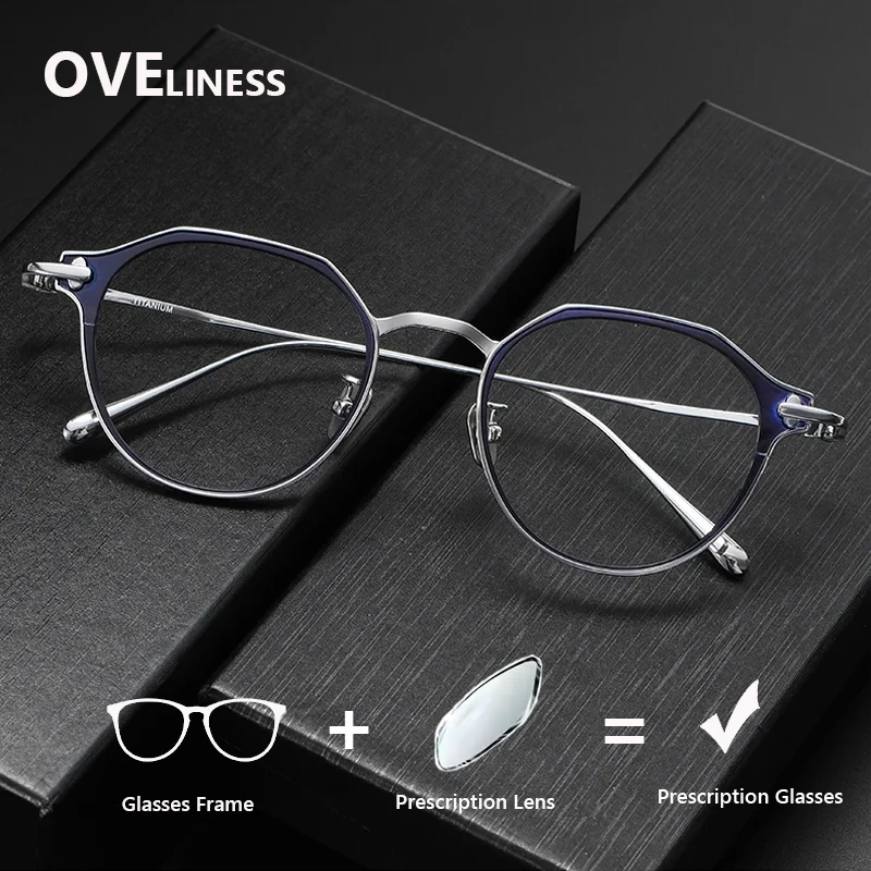 

Pure Titanium optical Glasses Frame Men Women Vintage Round Eyeglasses frames Retro Prescription myopia Eyewear male Spectacles