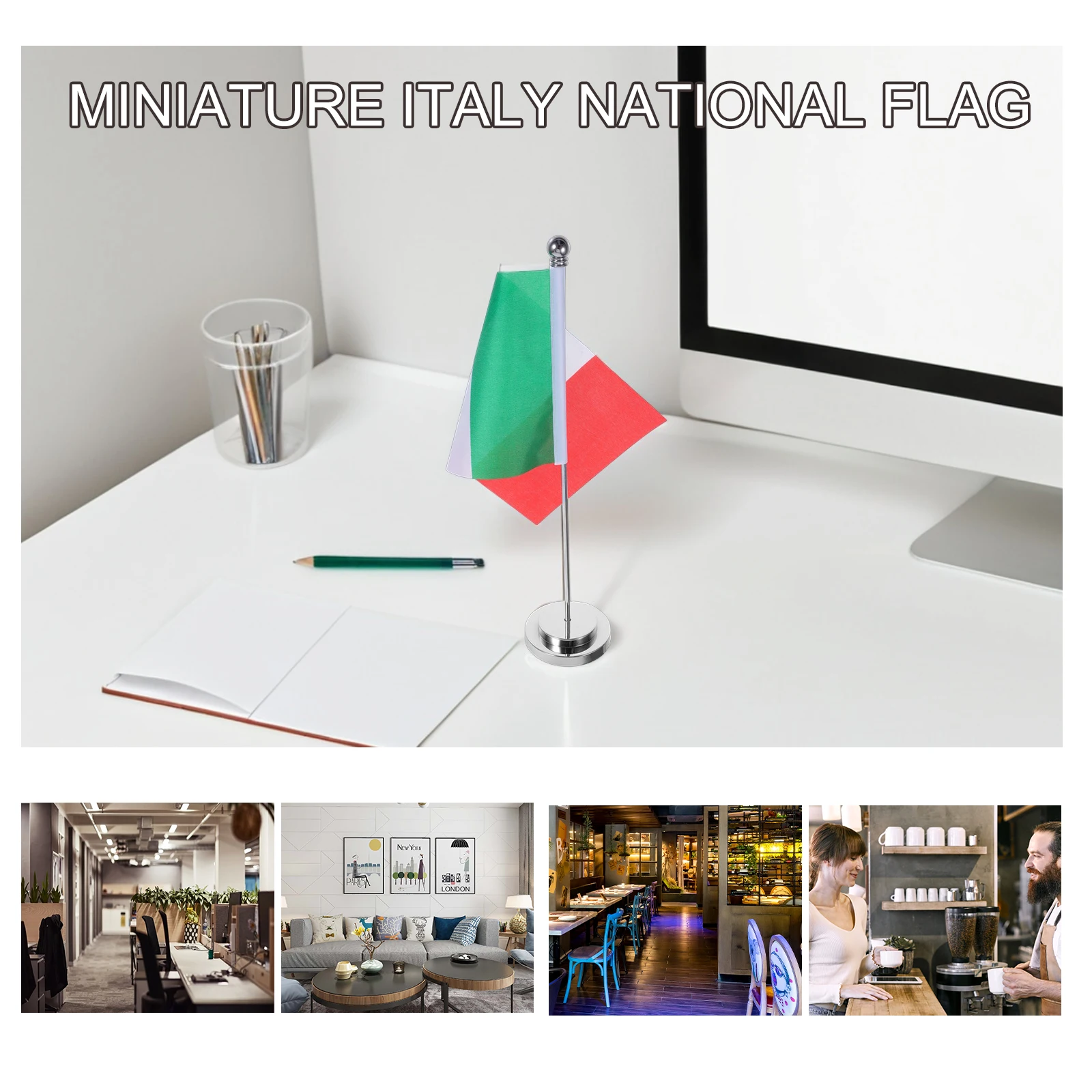 

Italy Flag Desk Decoration 3D Printed Polyester Tabletop Banner Home Office Decorative Mini National Stand For Party Theme Table