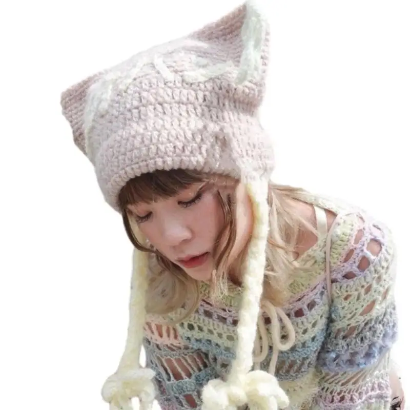 Adult Beanie Hat Warm Ear Protector Hat Teen Ear Hat for Subculture Styling Y08E