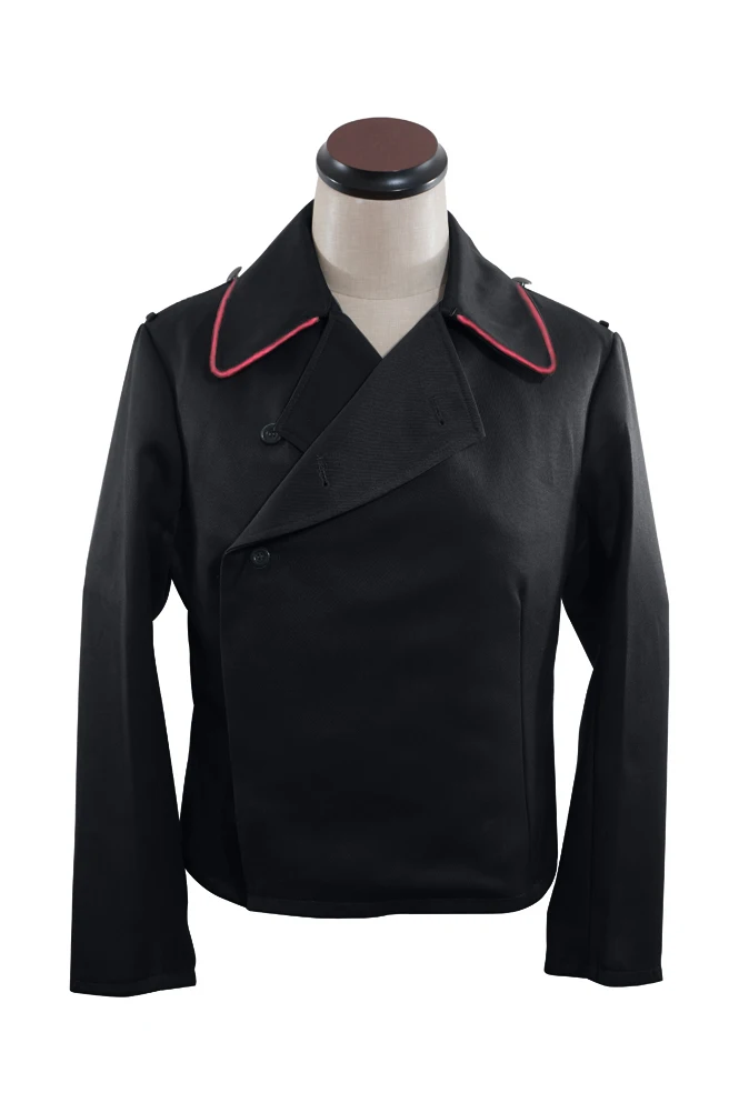 GUDI-005 WWII German Heer hot pink collar thread panzer black gabardine wrap jacket