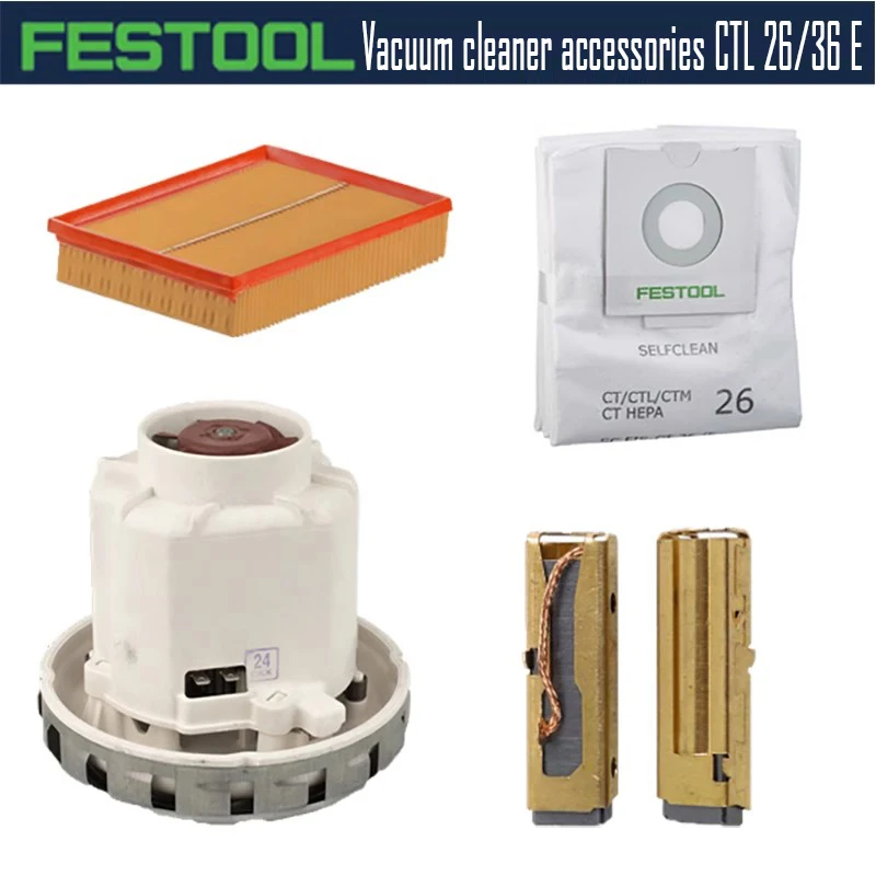 Imagem -03 - Festool-acessório Aspirador Original Escova de Carbono do Motor Braçadeira de Interruptor Mangueira de Balsa Bolsa de Tampa Superior Ctl 26 36 e