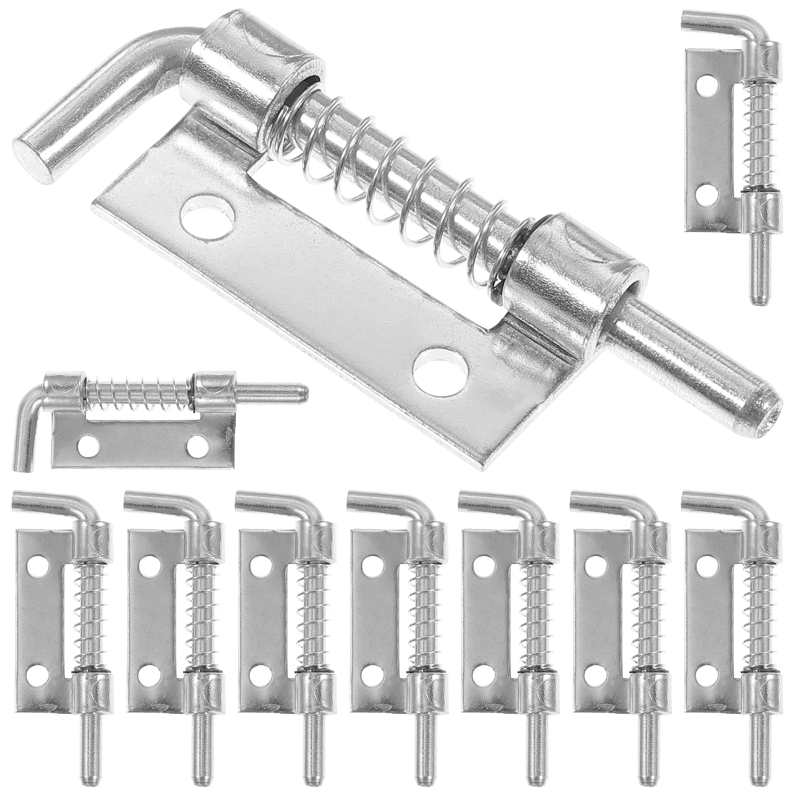 

10 Pcs Spring Latch Door Slide Lock Barrel Trailer Galvanized Iron Tounge Locks