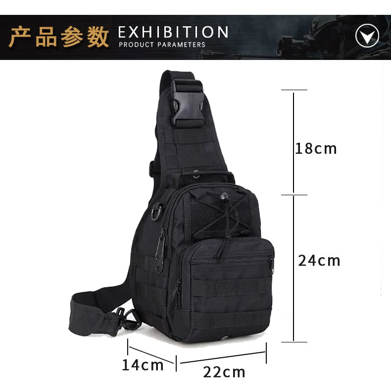 Taktische Brusttasche Männer Outdoor EDC Schulter Sling Bag Wasserdicht Wandern Camping Tag Pack Jagd Verdeckte Reichweite Tasche – Detail 1