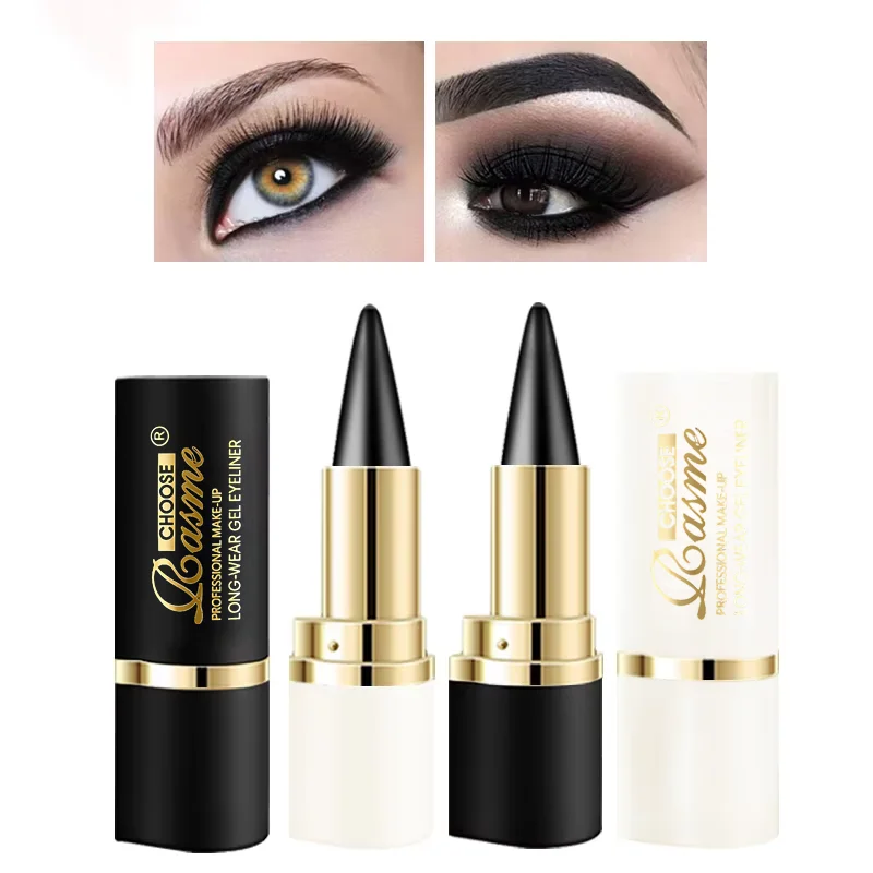Kremowy eyeliner o fakturze, 1 sztuka/2 zlicza Łatwe kolorowanie Odporny na pot ołówek o wysokim przekroju, codzienne akcesoria do makijażu dla kobiet