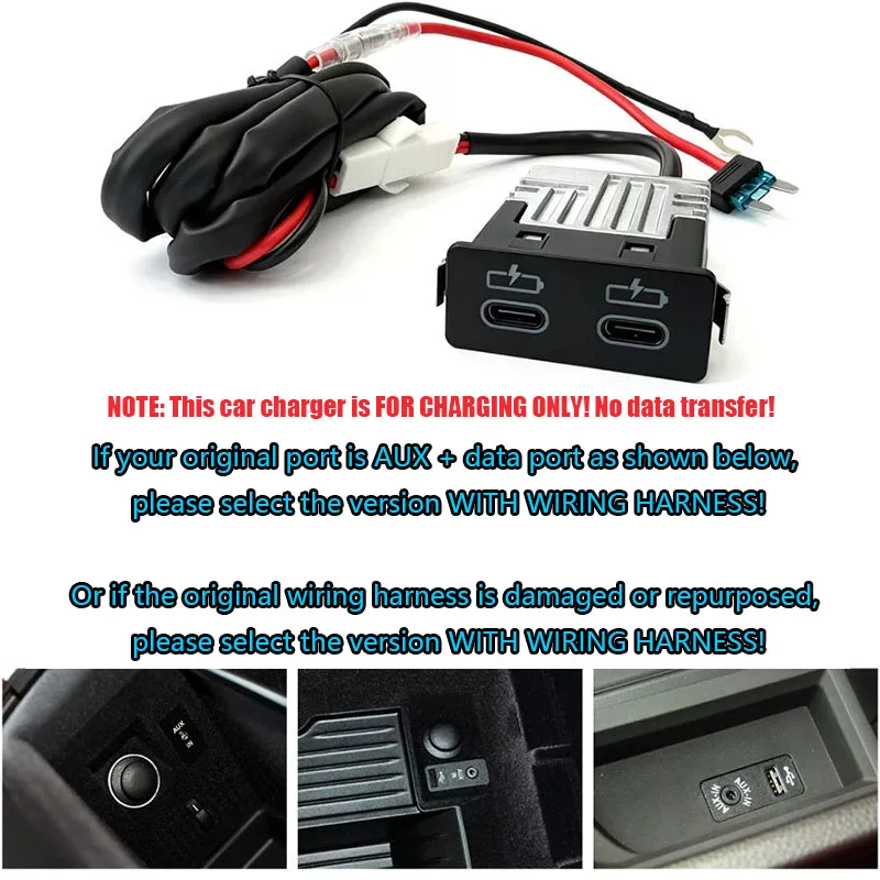 1 Stück Dual PD3.0 USB-C Autoladegerät 45W Schnellladeadapter Steckdosenersatz Telefonladegerät für BMW 3/5/7 Serie X1 X3 X5 – Detail 3