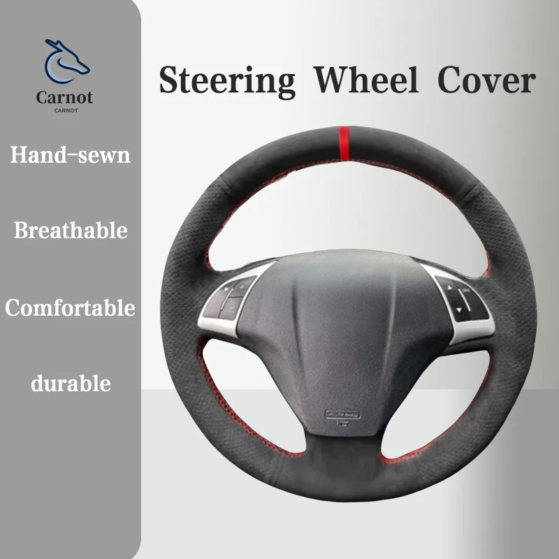 Suede Car Steering wheel Cover For Fiat Bravo Grande Punto Linea 2007 2008 2009-2019 Handle Cover Interior Car Accessories