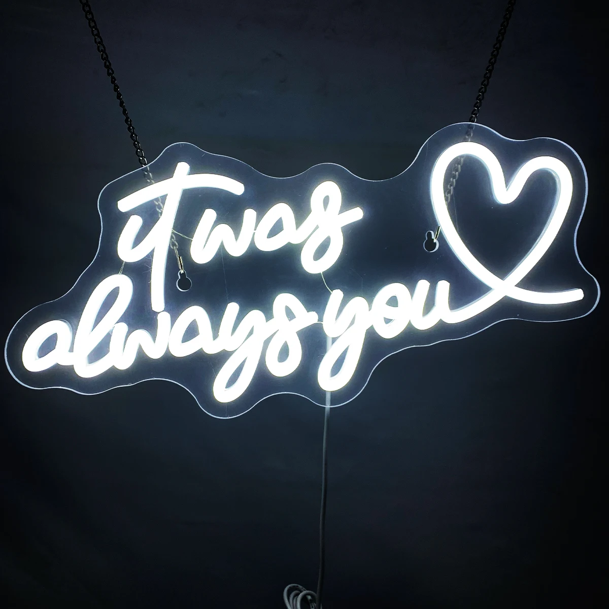 It was always you love heats neon sign Wedding Party Decoration Engaged Neon Lights Wall Hanging for bedroom decorations