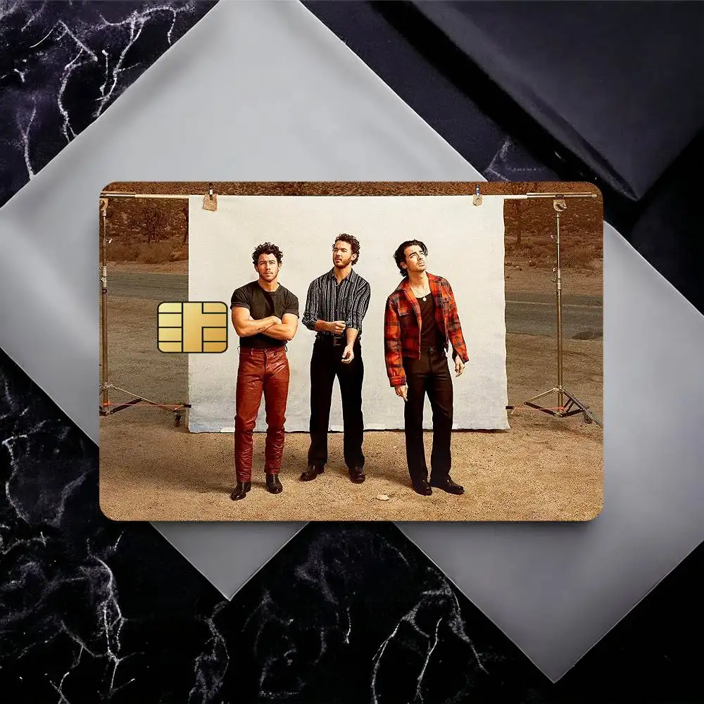 ملصق باند جوناس كول براذرز لبطاقات الائتمان البنكية، ملصقات تمرير الحافلة، ديكور رائع مقاوم للماء، بطاقة 4 قطع #1