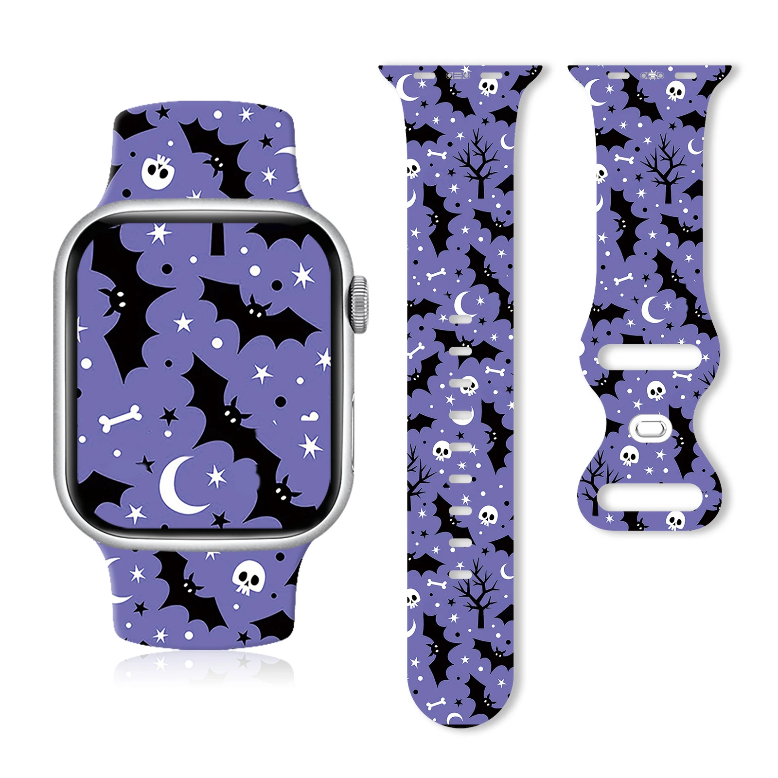

Halloween 5 Printed Band for Apple Watch 10 9 8 7 Silicone Strap Replaceable Bracelet Watchband for iWatch 46mm 44mm 42mm 41mm