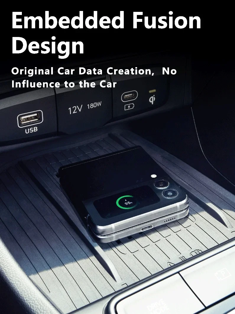 For Hyundai Accent Verna 2022-2023 Car Wireless Charger Mobile Phone Holder Intelligent System Center Console Fast Charging Pad detail image 4
