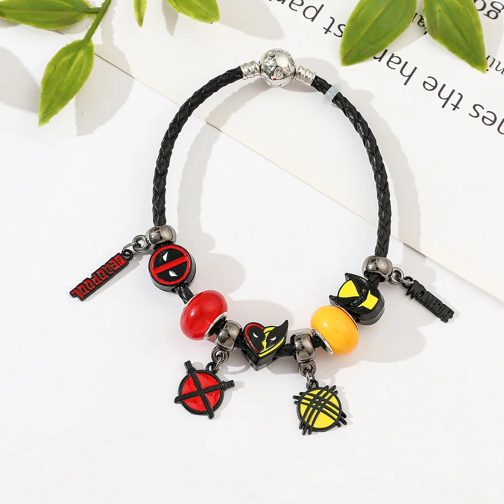 Deadpool & Wolverine Charm Bracelet Kids New Marvels DIY Pandora Bangles Women Fashion Jewelry Girls Boys Toys Best Friend Gift