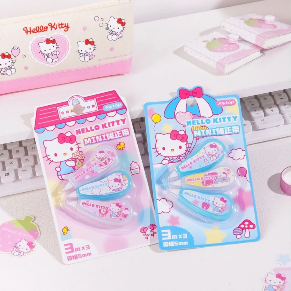 Ruban correcteur authentique Hello Kitty Sanrio Kawaii, rouleau de correction blanc 5mm 30m/3m, option pour notes d'étudiant, agenda, bureau