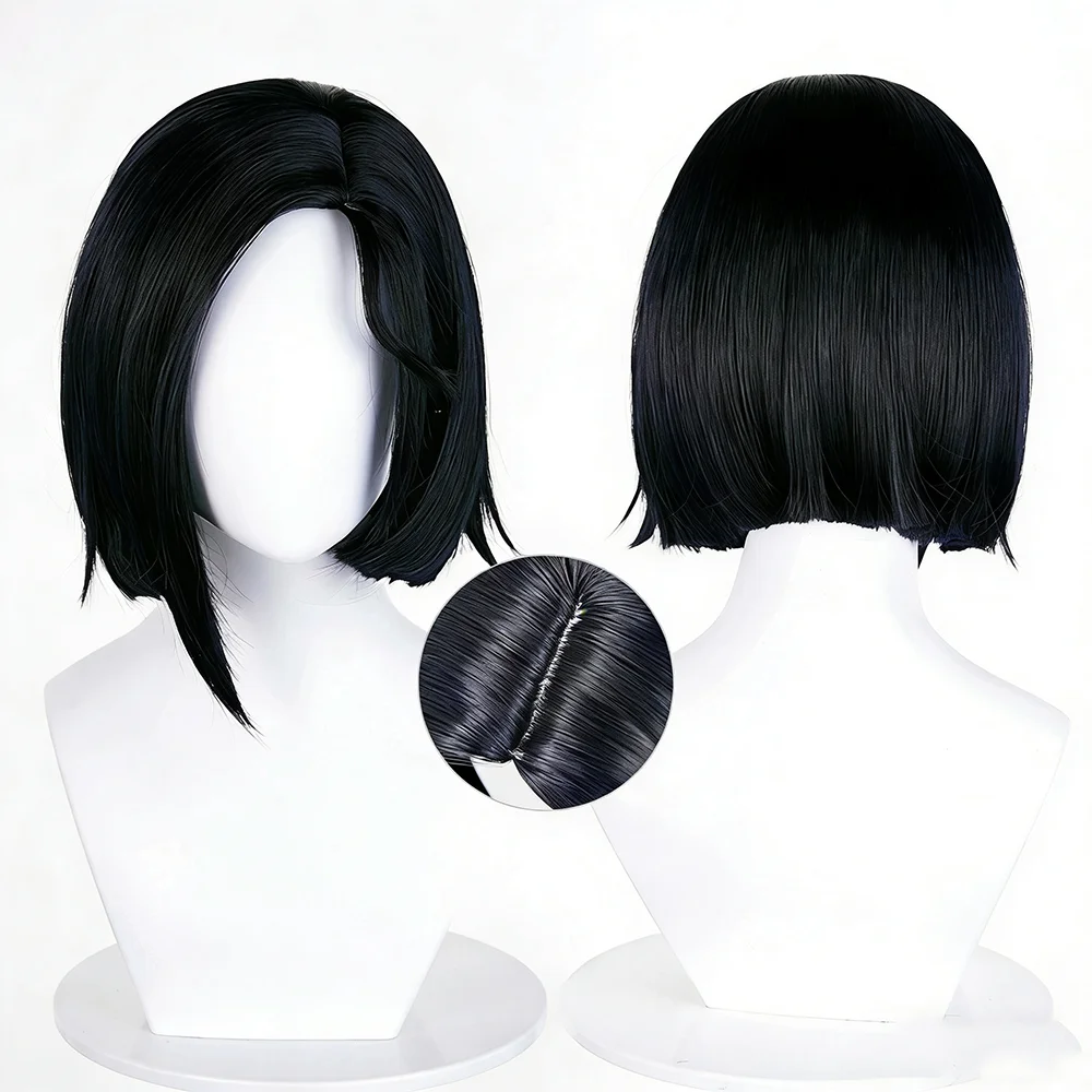 لعبة VALORANT فايبر شعر مستعار تأثيري المرأة شعر أسود مقاومة للحرارة شعر مستعار اصطناعي كرنفال زي حفلة الدعامة #6