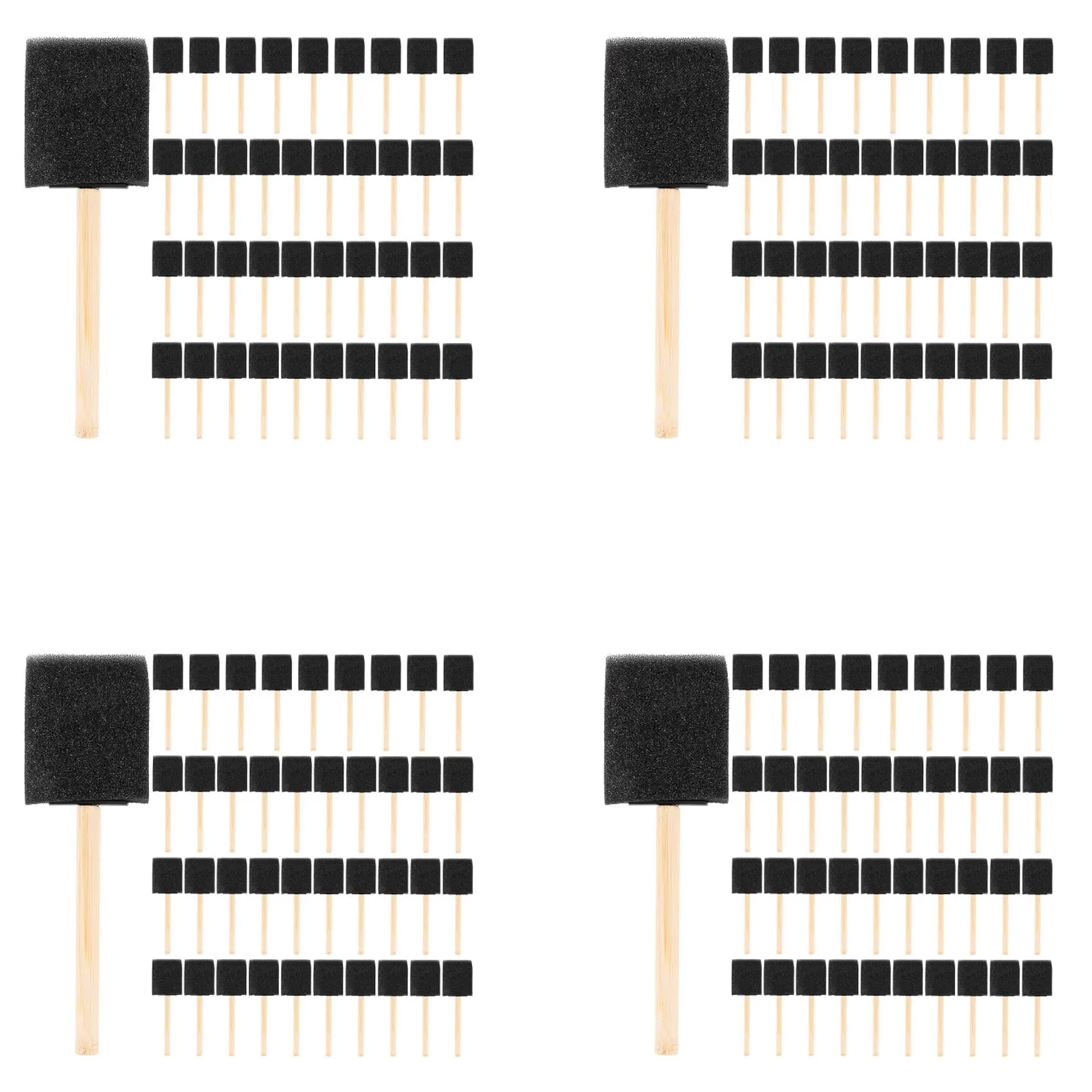 مجموعة فرش طلاء بمقبض خشبي إسفنجي إسفنجي مقاس 2 بوصة (عبوة قيمة مكونة من 160 قطعة) - خفيفة الوزن ومتينة ورائعة للأكريليك-B91B