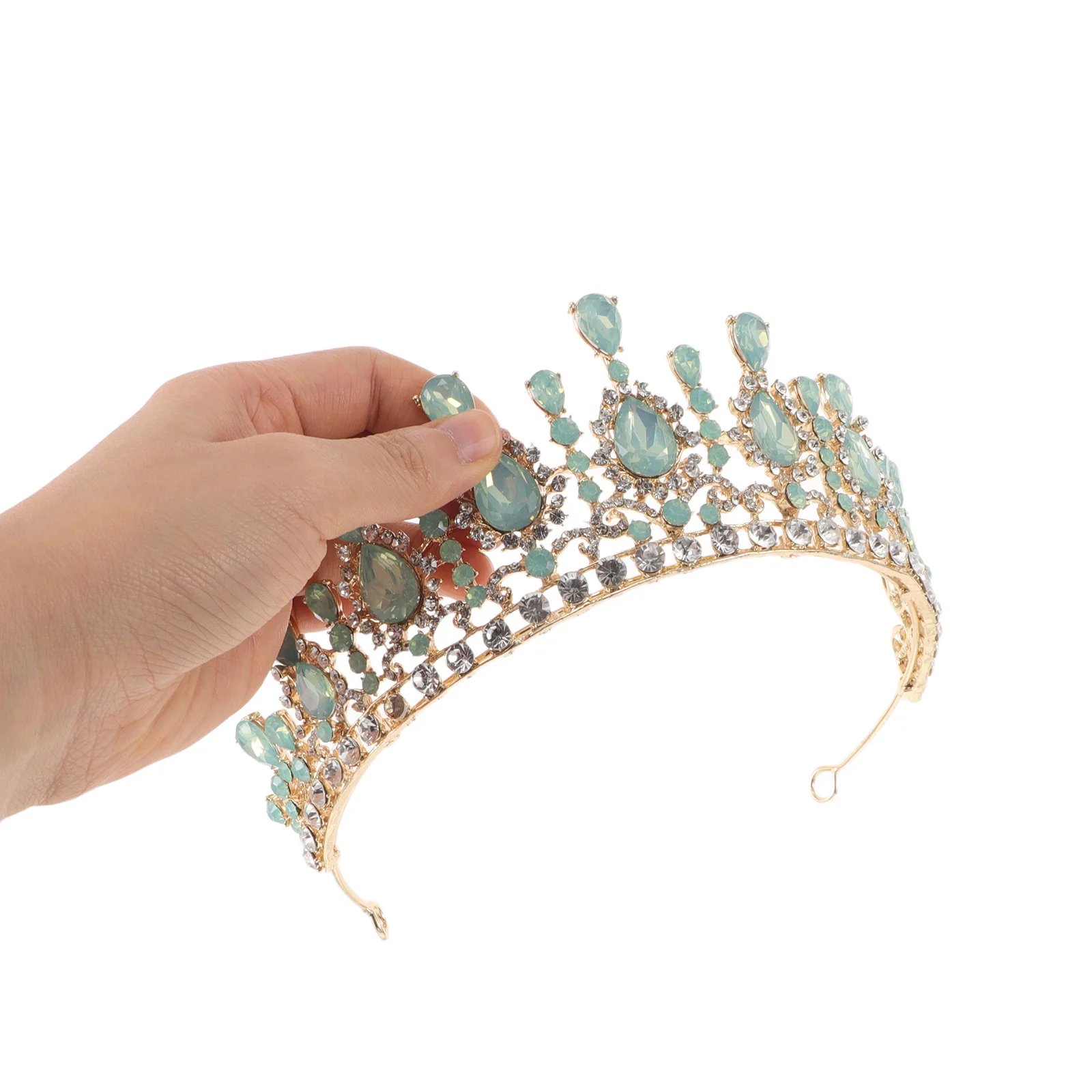 

Mori Style Bride Crown Tiara Elegant Wedding Hair Accessory Rhinestone Crystal Metal Lightweight for Bridesmaid