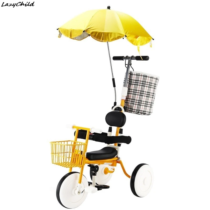 Lazychild Unprinted Children's Tricycle Lightweight Walking Tool For Babies Aged 1-3-5 Ins Children's Handcart Bicycle Drop ship